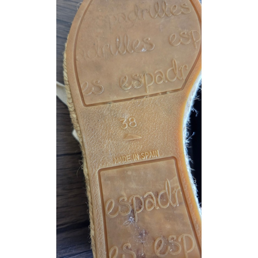 Eric Michael Black Suede Espadrille Platform Lace Up Shoes Spain Womens 38/7.5 - Picture 7 of 8